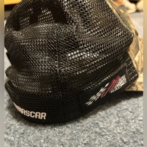 NASCAR Joe Gibbs Racing Camo hat with purple 11 embroidered with orange trim. - Picture 3 of 3